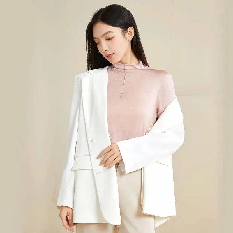 100% Silk Mock-Neck Top