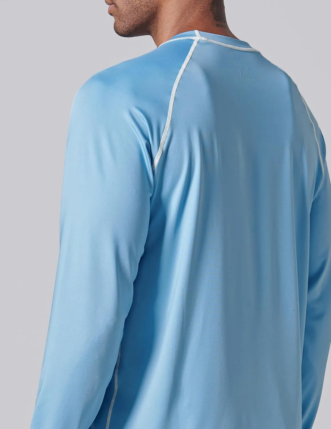 2 Pack Men's Sun Protection Long Sleeve Swim Shirts UPF 50  Loose Fit Rash Guards Fishing Quick Dry Clothing