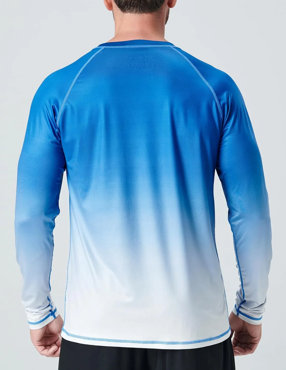 2 Pack Men's Sun Protection Long Sleeve Swim Shirts UPF 50  Loose Fit Rash Guards Fishing Quick Dry Clothing