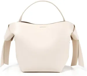 2024 new women's cowhide simple bow single shoulder crossbody handbag bucket bag trend