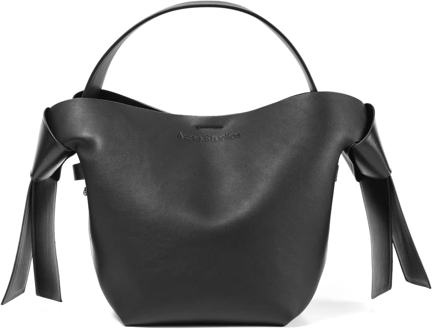 2024 new women's cowhide simple bow single shoulder crossbody handbag bucket bag trend