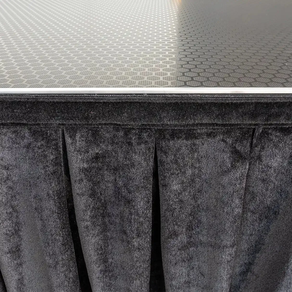 20cm High Stage Skirt (2m) Pleated Black Velvet