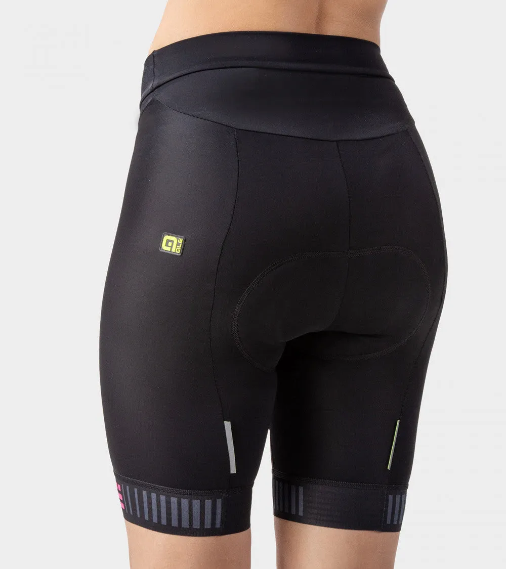 ALE SOLID TRAGUARDO LADY SHORTS BLACK-FLUO PINK 單車褲