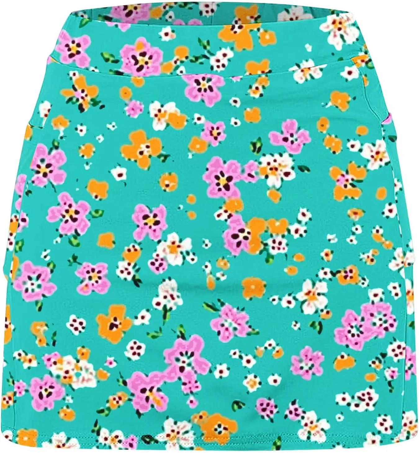 Athletic Skirt with Shorts Womens Floral Print Tennis Skirts with Pocket High Waisted Tummy Control Golf Skort