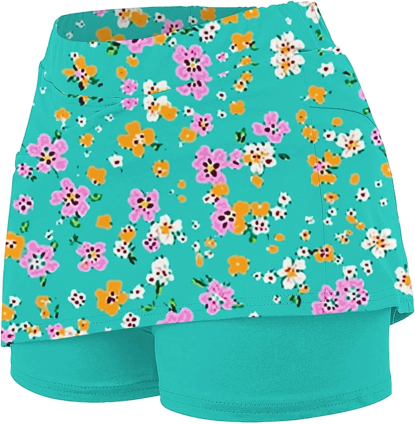 Athletic Skirt with Shorts Womens Floral Print Tennis Skirts with Pocket High Waisted Tummy Control Golf Skort