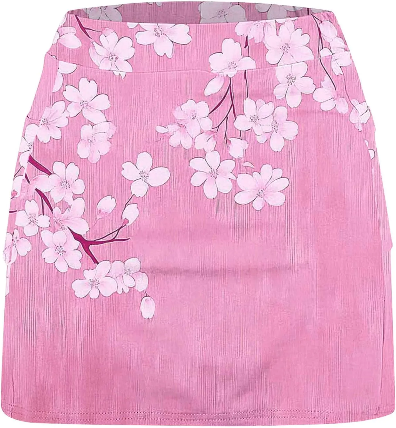 Athletic Skirt with Shorts Womens Floral Print Tennis Skirts with Pocket High Waisted Tummy Control Golf Skort
