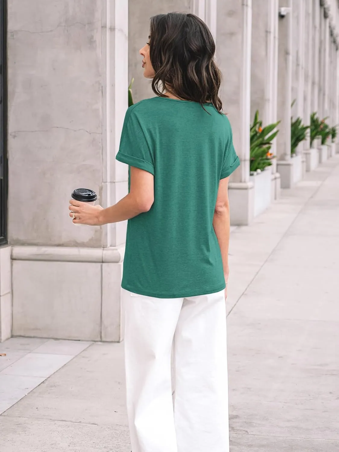 AUTOMET Womens Tops Short Sleeve T Shirt Summer V Neck Casual Top 2025 Spring Cute Basic Trendy Outfits Fashion