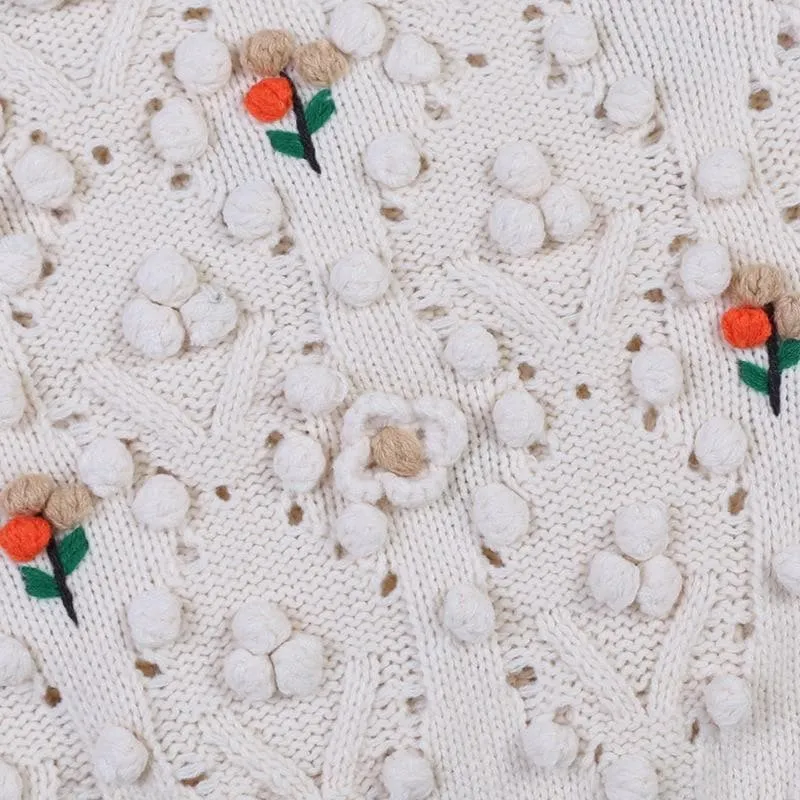 Autumn Embroidered Floral Knit Sweater