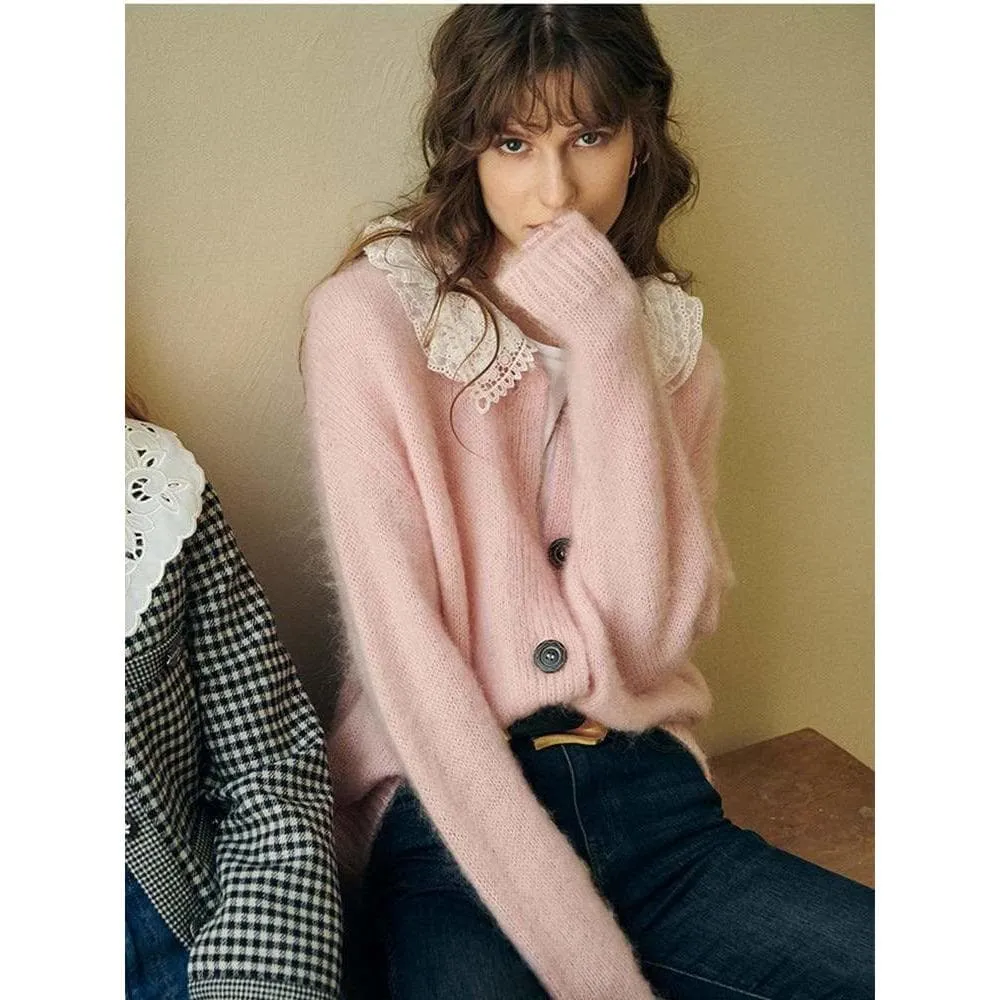 Autumn Lace Collar Mohair Sweater