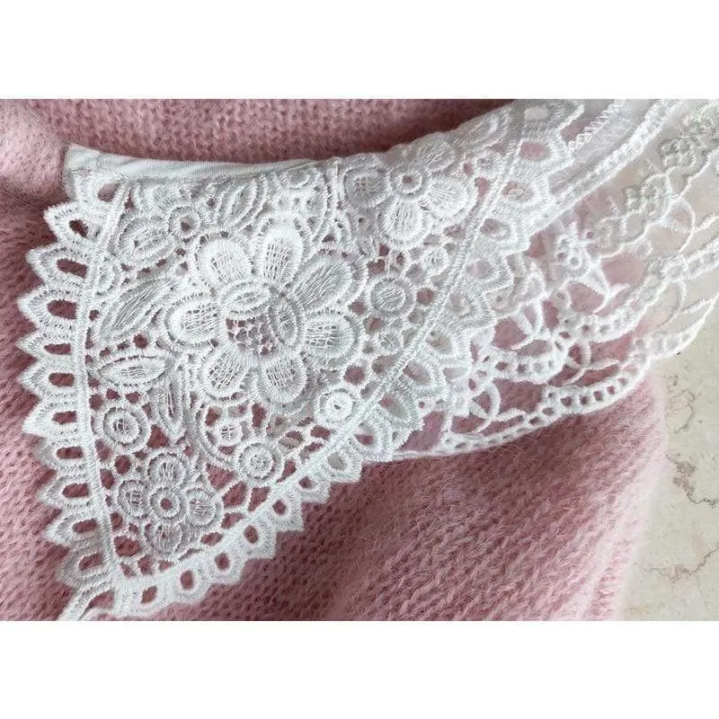 Autumn Lace Collar Mohair Sweater