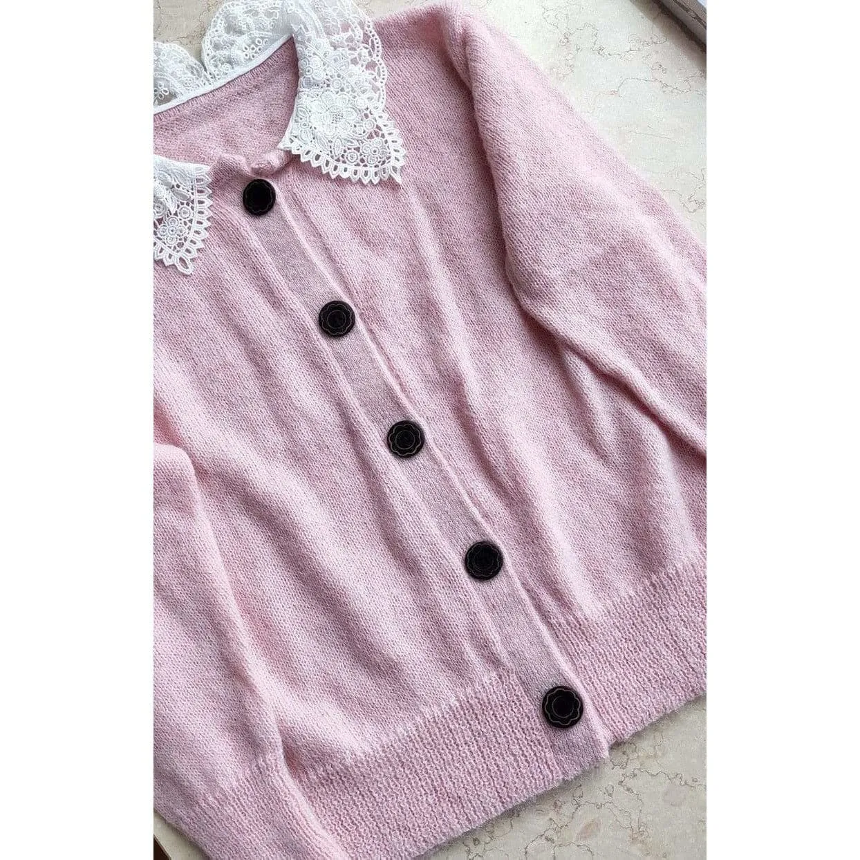 Autumn Lace Collar Mohair Sweater