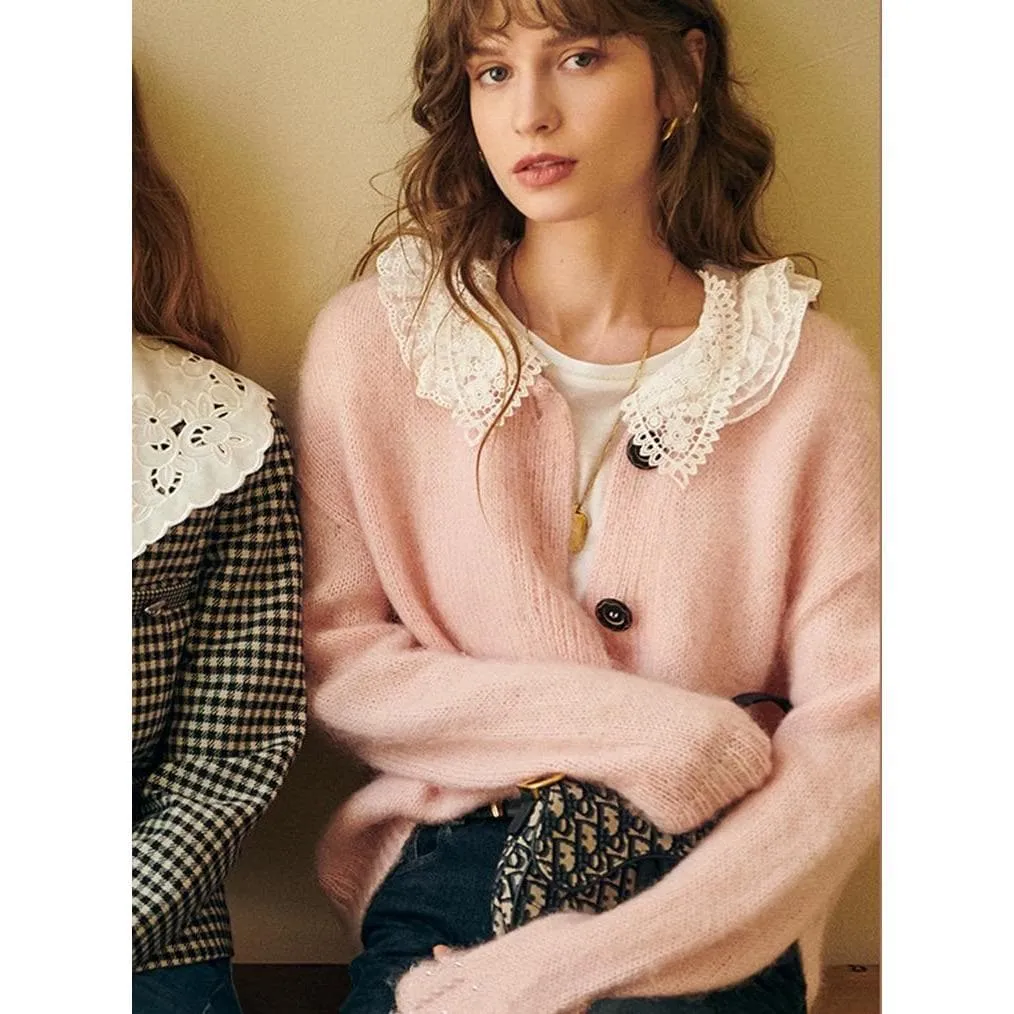Autumn Lace Collar Mohair Sweater