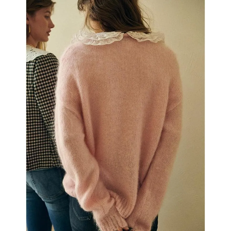 Autumn Lace Collar Mohair Sweater
