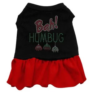 Bah Humbug Rhinestone Dress Black With Red Sm