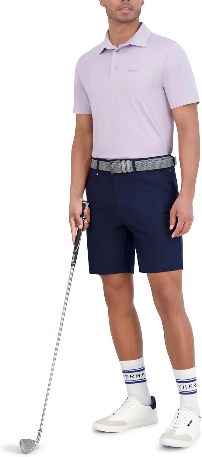 Ben Sherman Men's Pique Golf Sport Athletic Fit, UPF , Moisture-Wicking, Odor Resistant, Casual Shirt