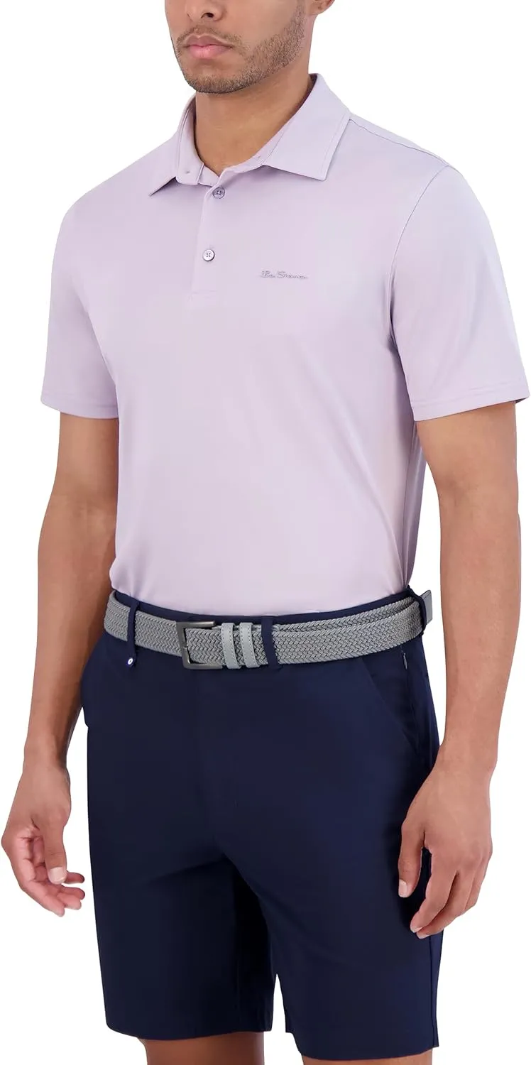 Ben Sherman Men's Pique Golf Sport Athletic Fit, UPF , Moisture-Wicking, Odor Resistant, Casual Shirt