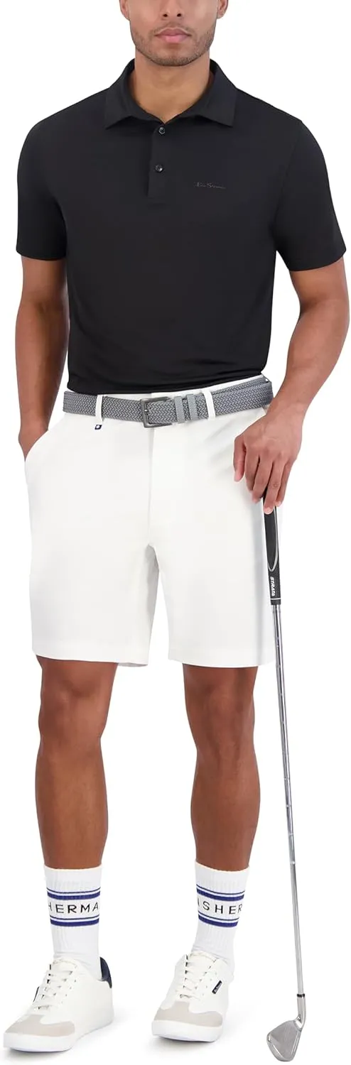 Ben Sherman Men's Pique Golf Sport Athletic Fit, UPF , Moisture-Wicking, Odor Resistant, Casual Shirt