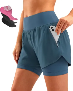 Bikewa Women's Mountain Bike Shorts 4D Padded Cycling Riding Biking Bicycle Biker Cycle Shorts for Women Zipper Pockets