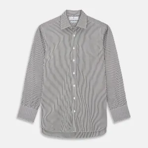 Black Candy Stripe Cotton Regular Fit Mayfair Shirt