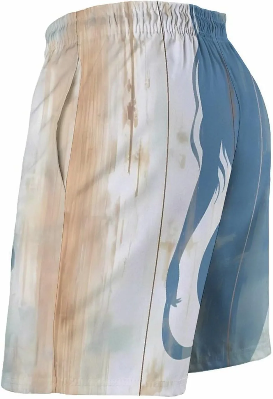 Blue Mermaid On Wood Men's Swim Trunks Quick Dry Bathing Suit Swimming Board Shorts Beach Swimwear