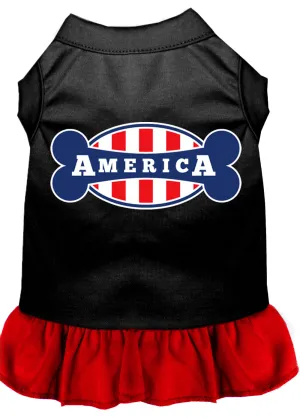 Bonely In America Screen Print Dress Black With Red Xxl