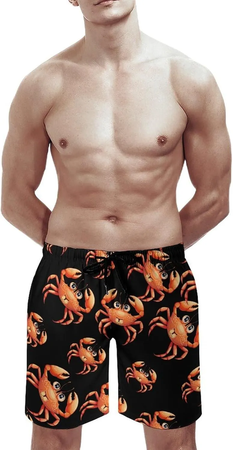 Boston Crab Men's Swim Trunks Quick Dry Board Shorts Breathable Summer Beach Shorts Bathing Suits