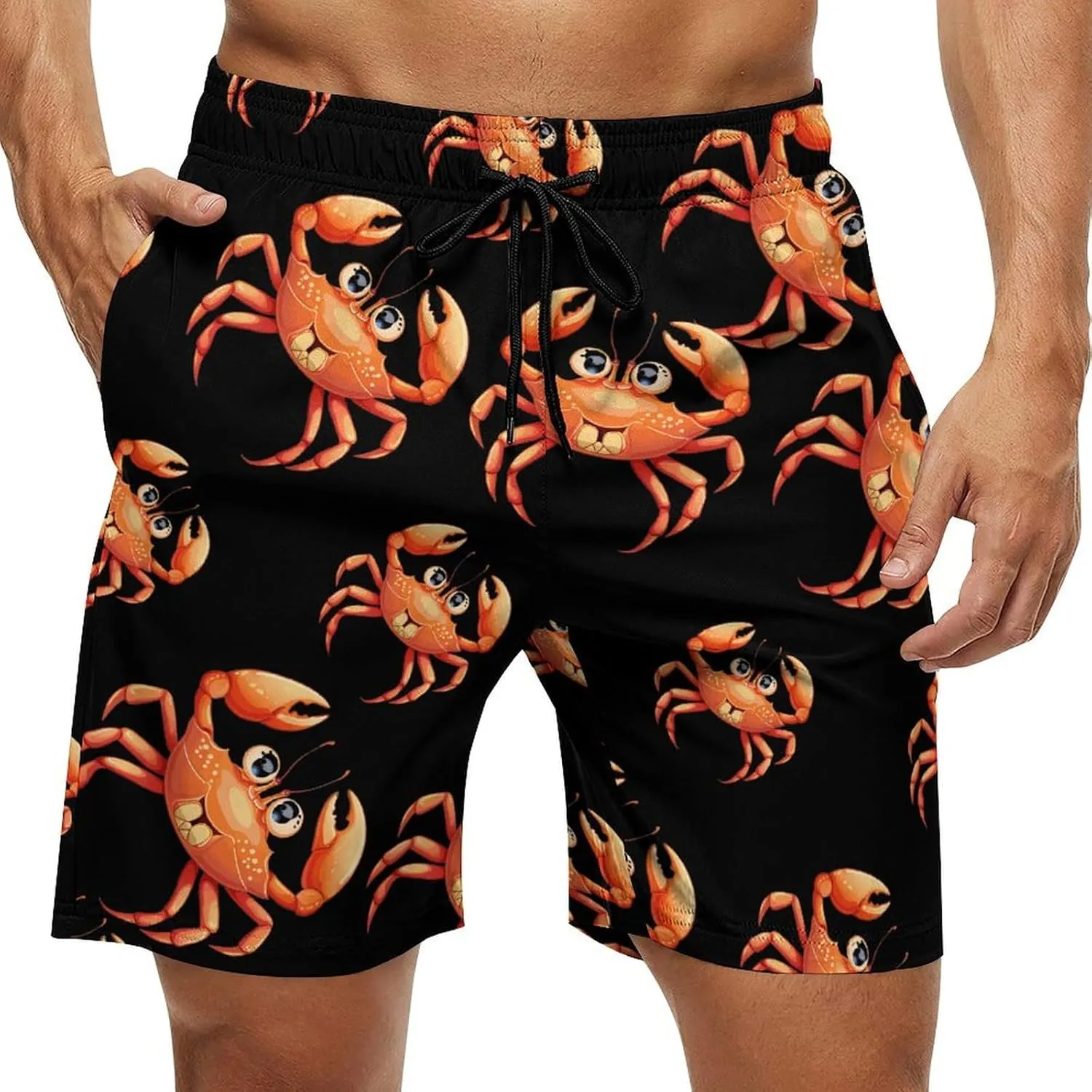 Boston Crab Men's Swim Trunks Quick Dry Board Shorts Breathable Summer Beach Shorts Bathing Suits