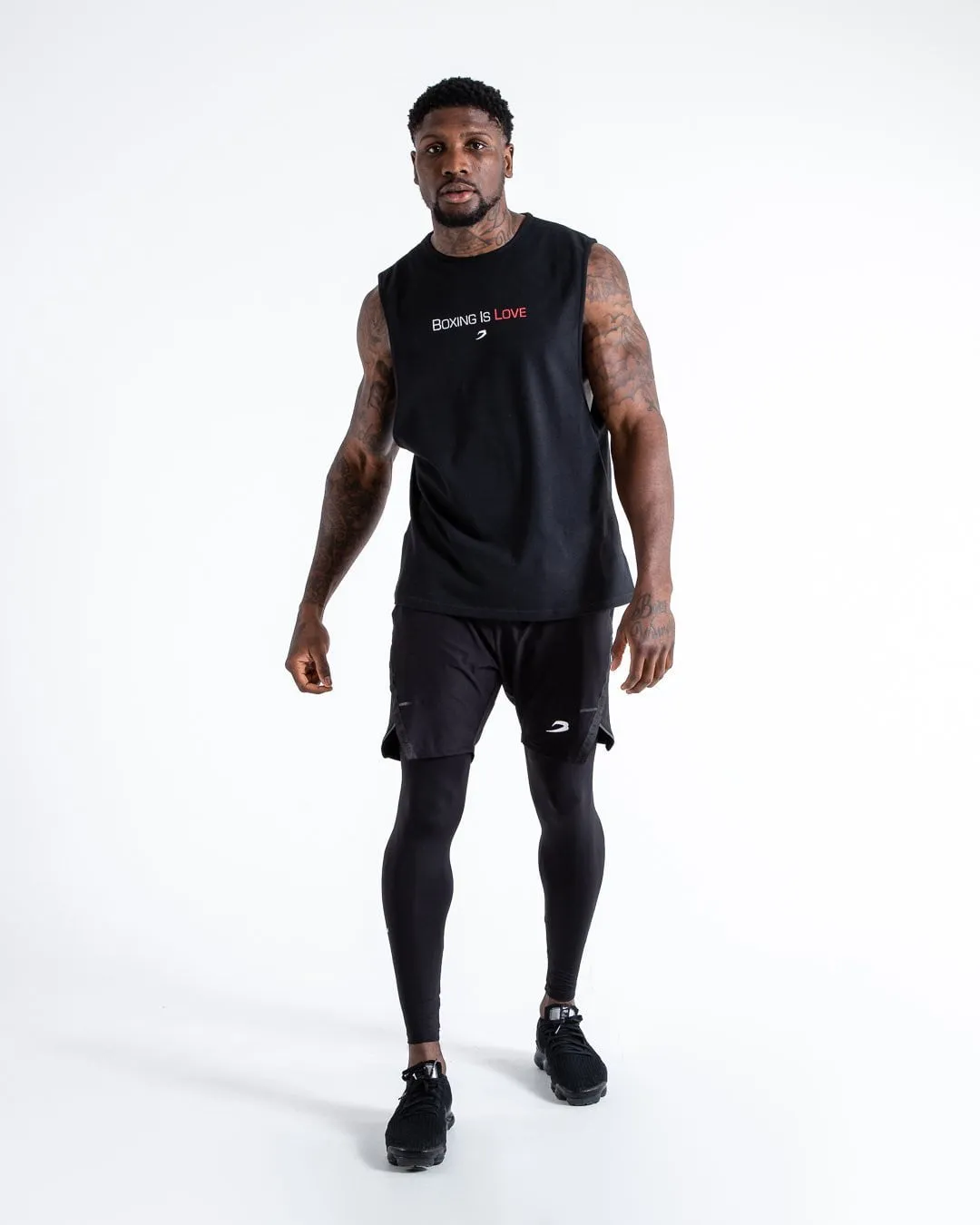 BOXING IS LOVE MUSCLE TANK - BLACK
