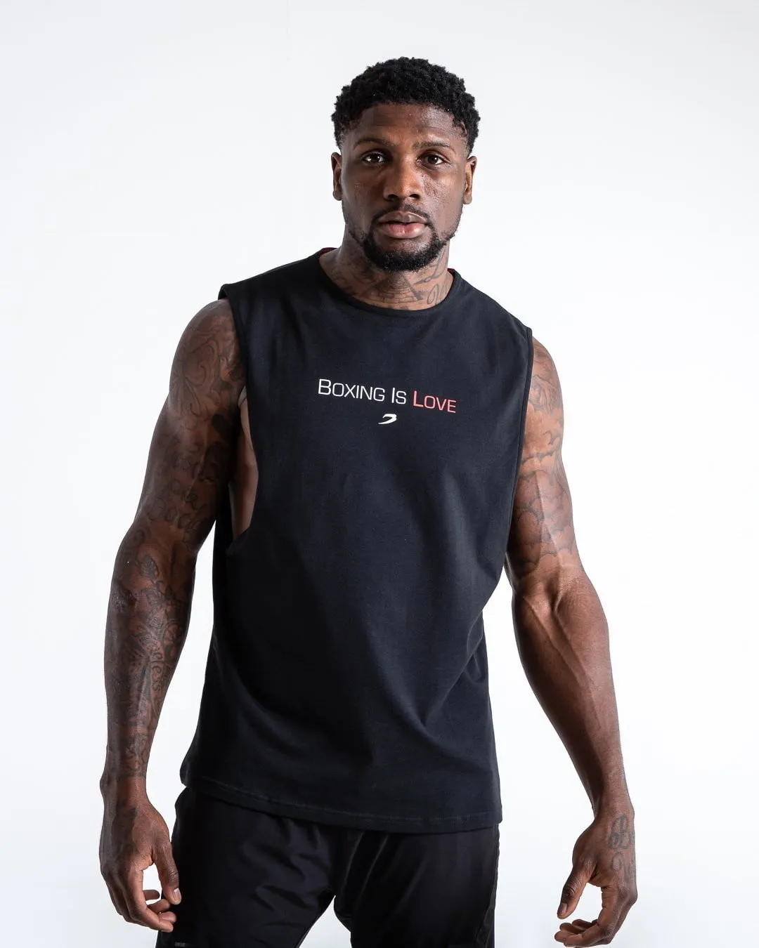 BOXING IS LOVE MUSCLE TANK - BLACK