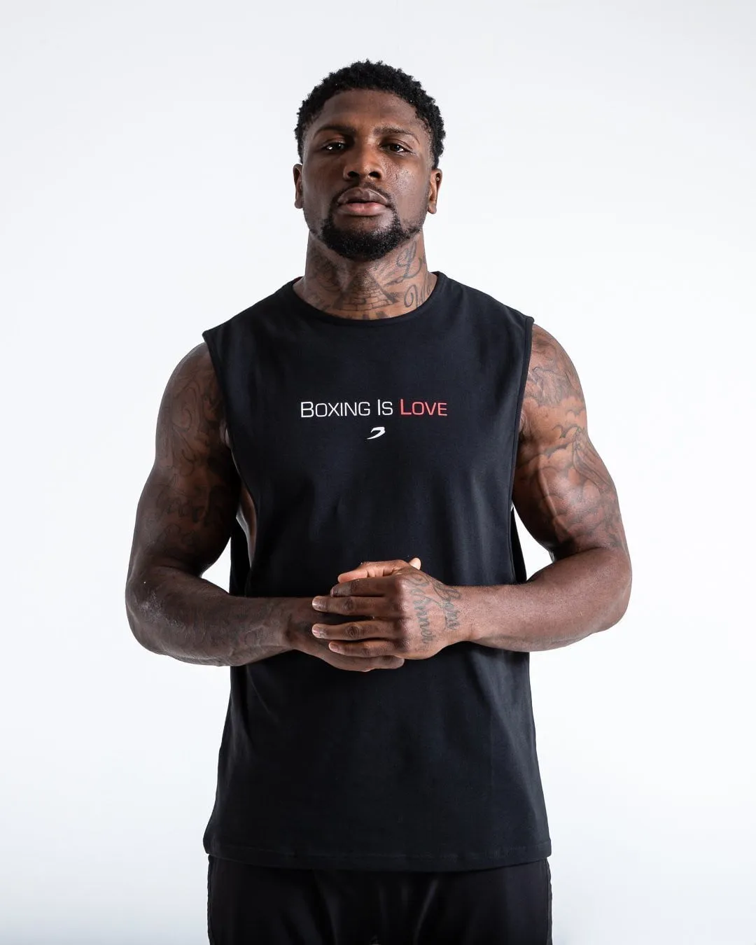 BOXING IS LOVE MUSCLE TANK - BLACK