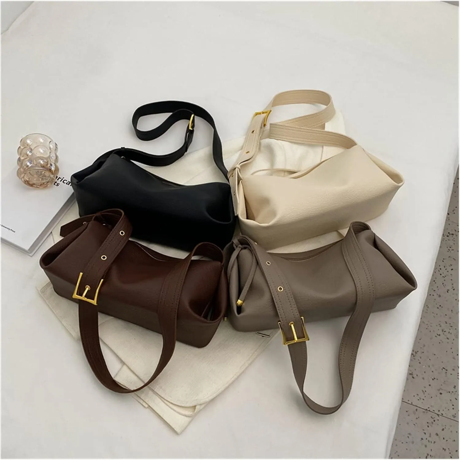 Bucket Bags For Women Trend Vintage Design Leather Zipper Crossoby Handbags And Purses For Women
