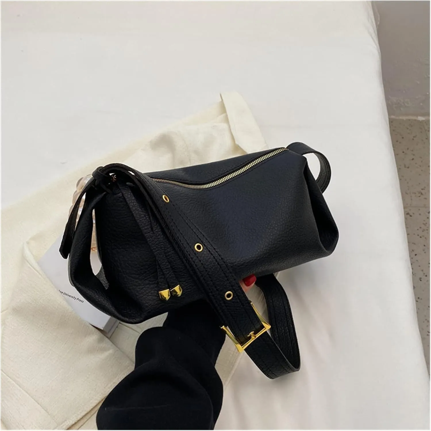 Bucket Bags For Women Trend Vintage Design Leather Zipper Crossoby Handbags And Purses For Women