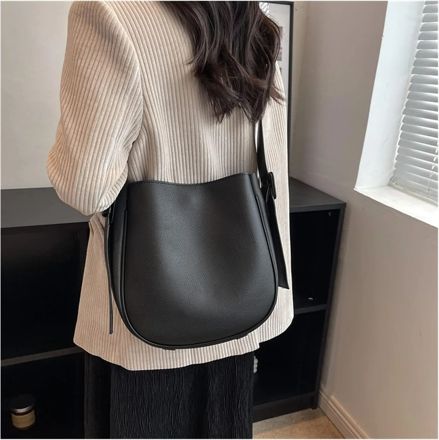 Bucket Bags For Women Trend Vintage Women Small Leather Simple Handbags And Purses Crossbody Bags For Women