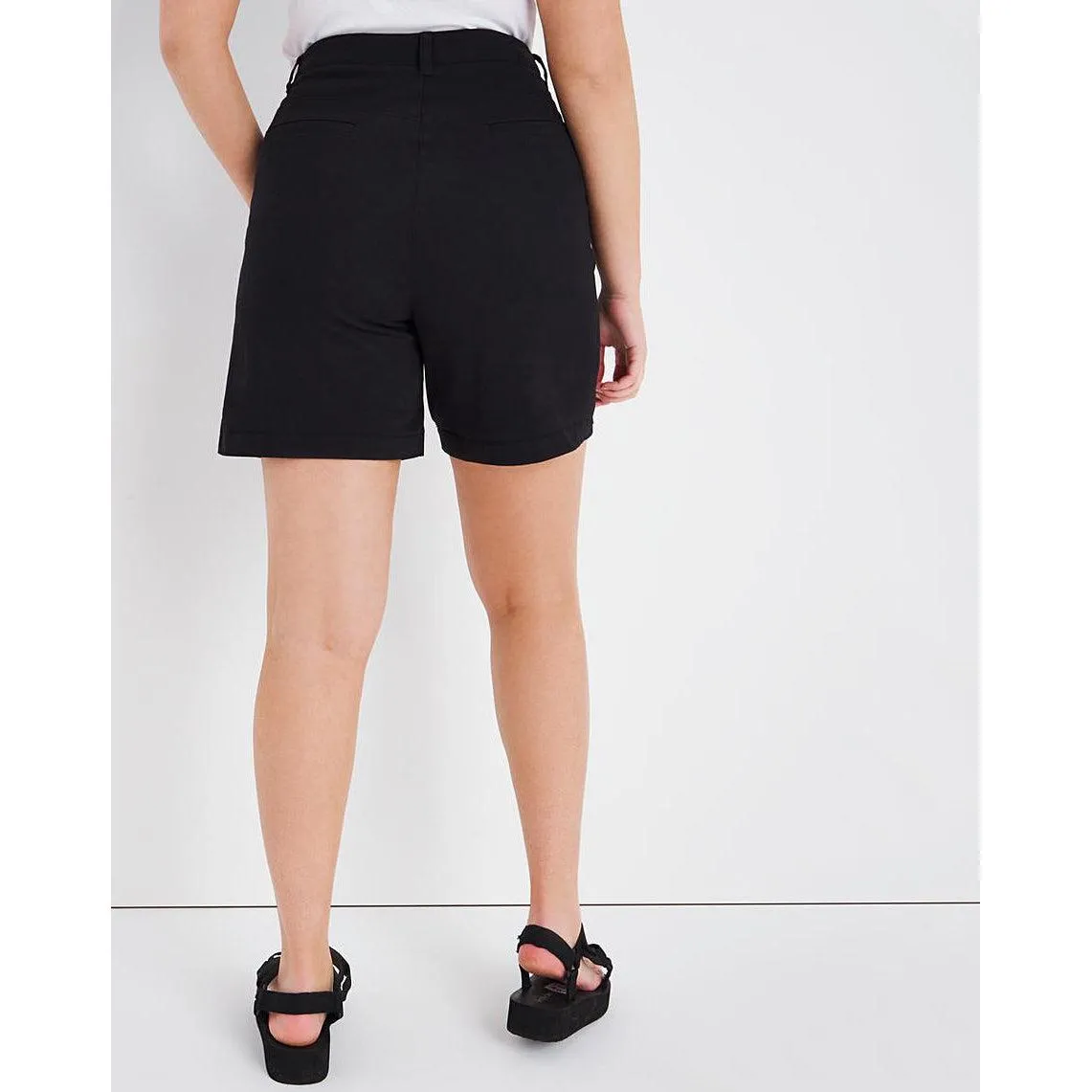 Capsule Black Cotton Rich Stretch Chino Shorts