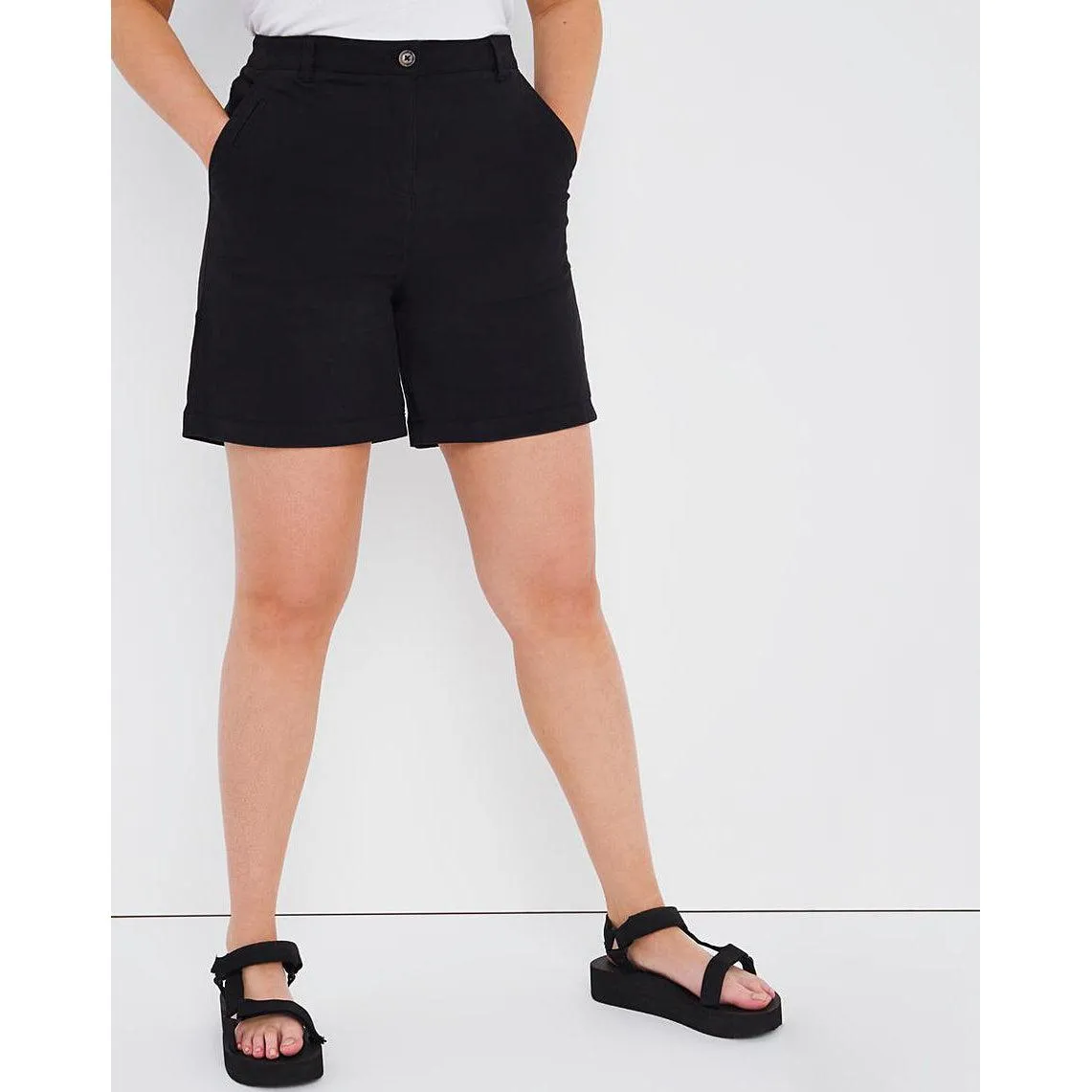 Capsule Black Cotton Rich Stretch Chino Shorts