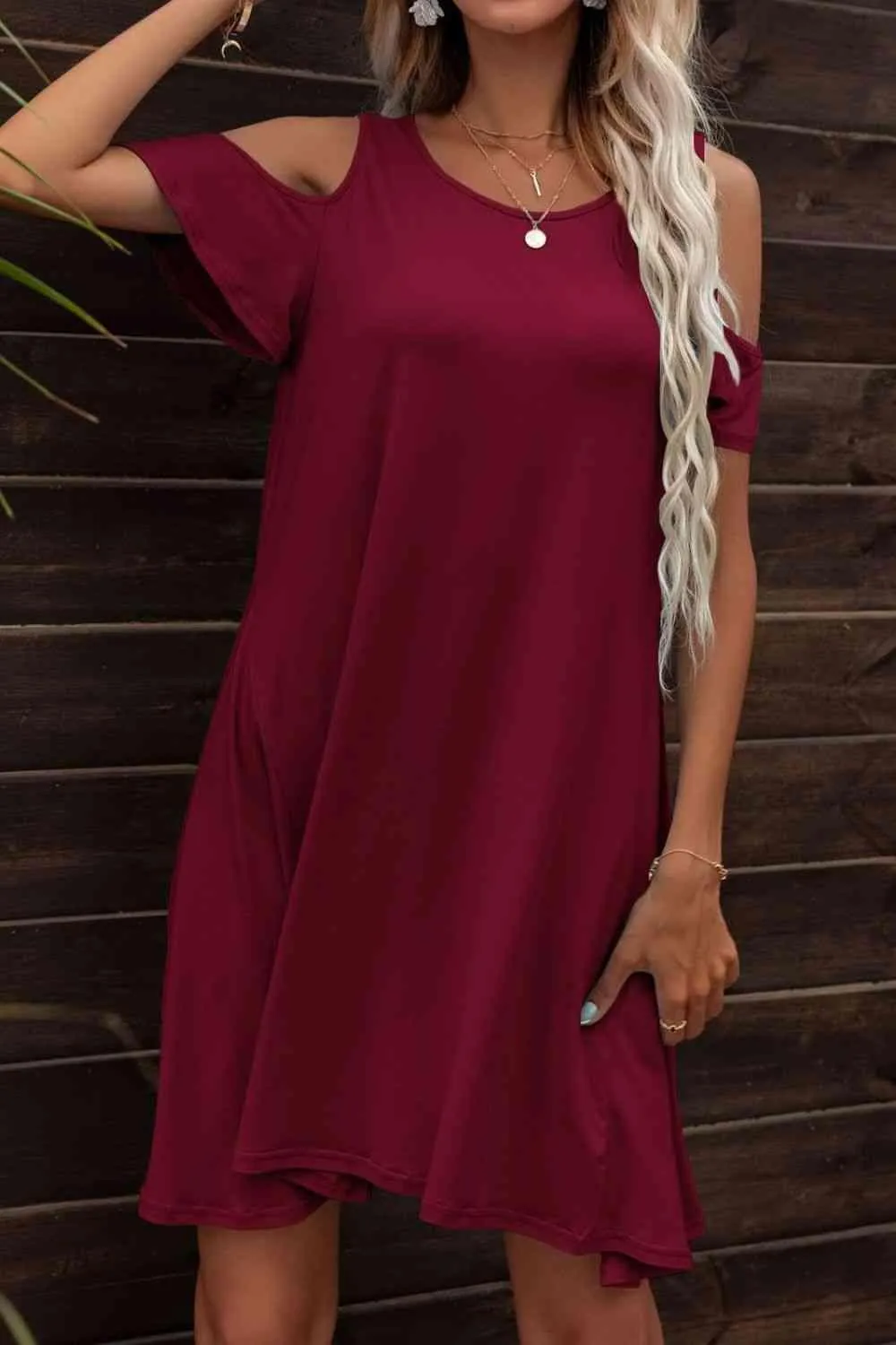 Casually Feminine Cold Shoulder Mini Dress