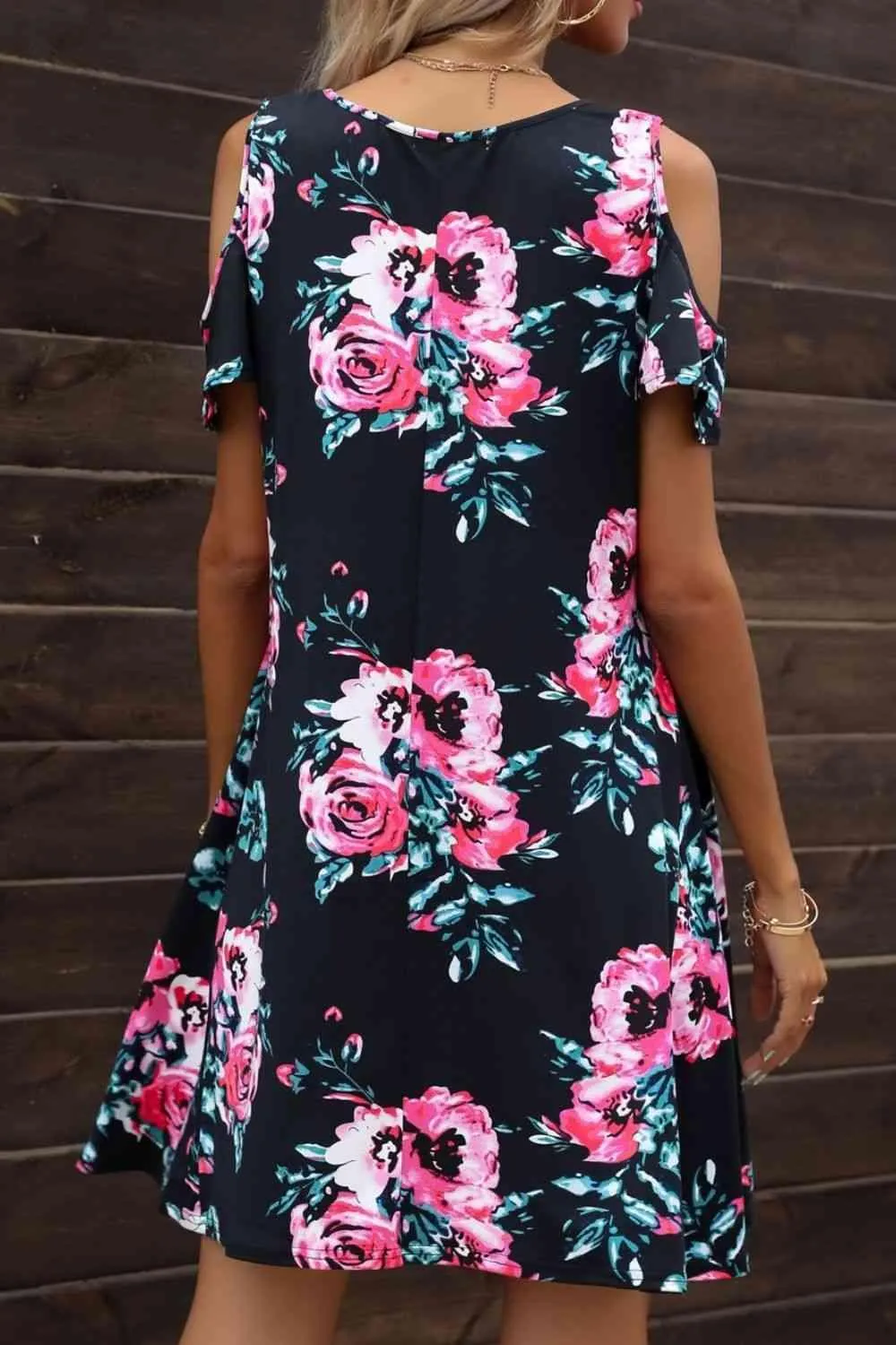 Casually Feminine Cold Shoulder Mini Dress