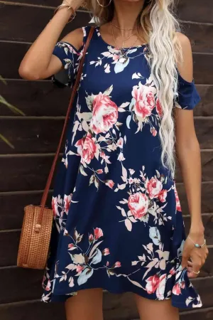 Casually Feminine Cold Shoulder Mini Dress