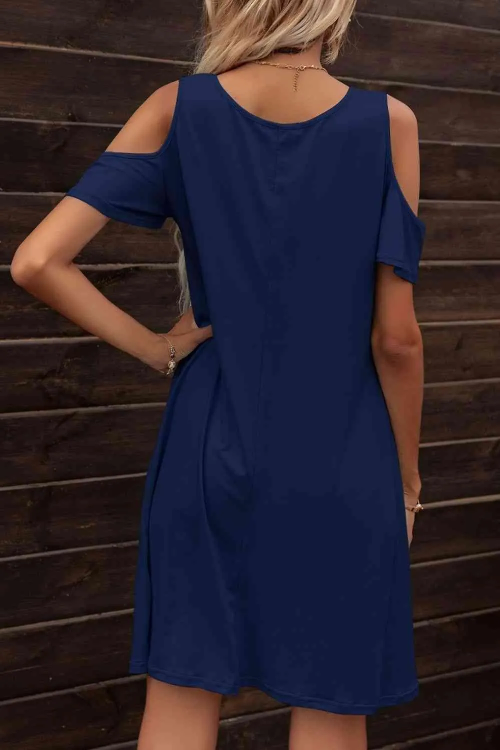 Casually Feminine Cold Shoulder Mini Dress