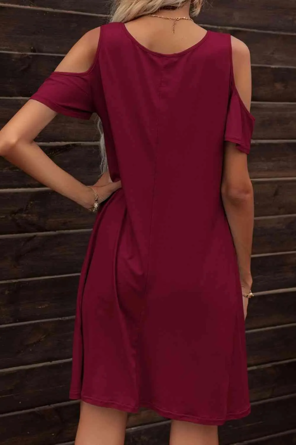 Casually Feminine Cold Shoulder Mini Dress