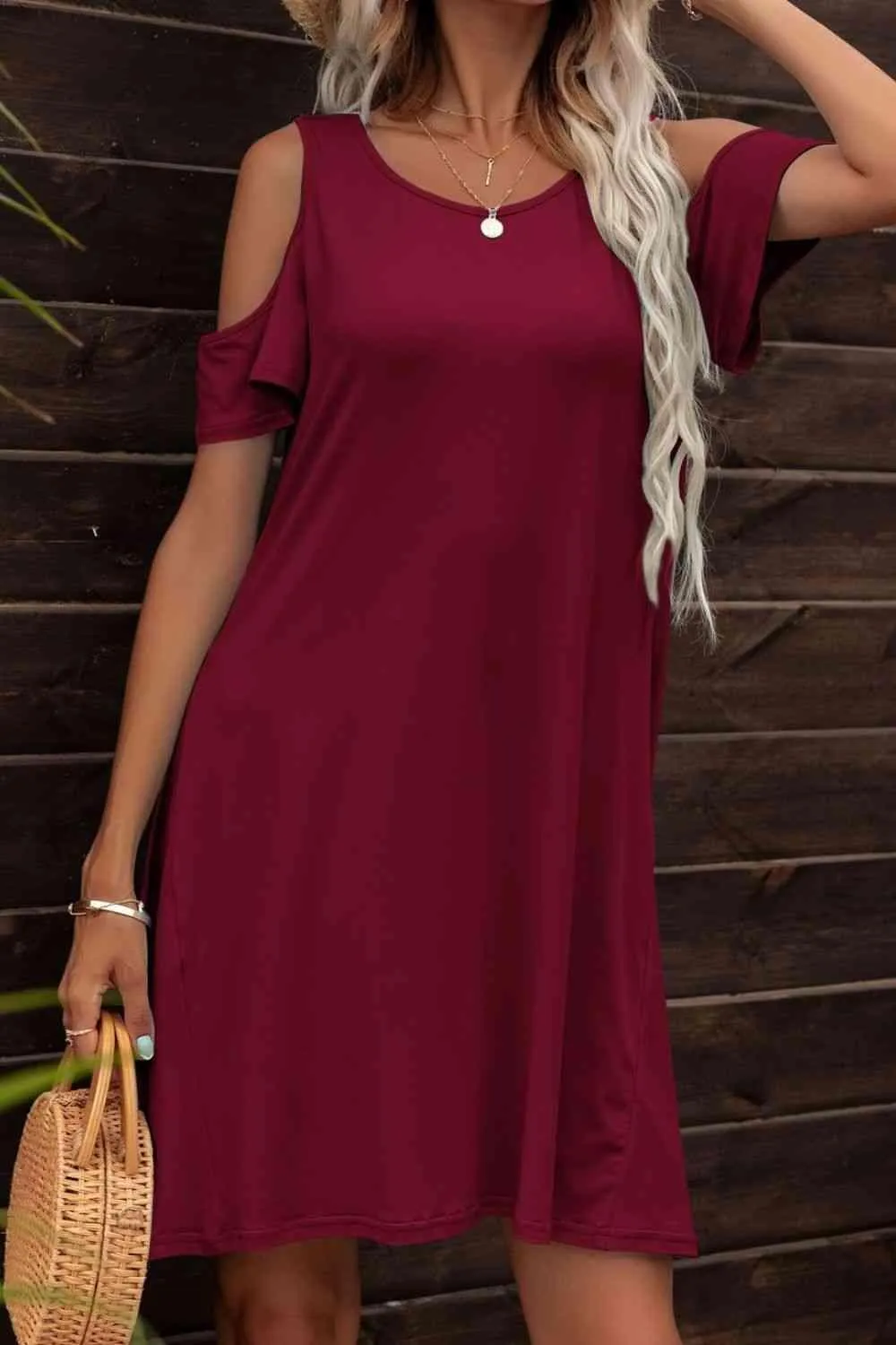 Casually Feminine Cold Shoulder Mini Dress