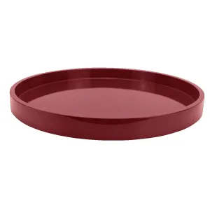 Cherry Straight Round Medium Lacquered Tray