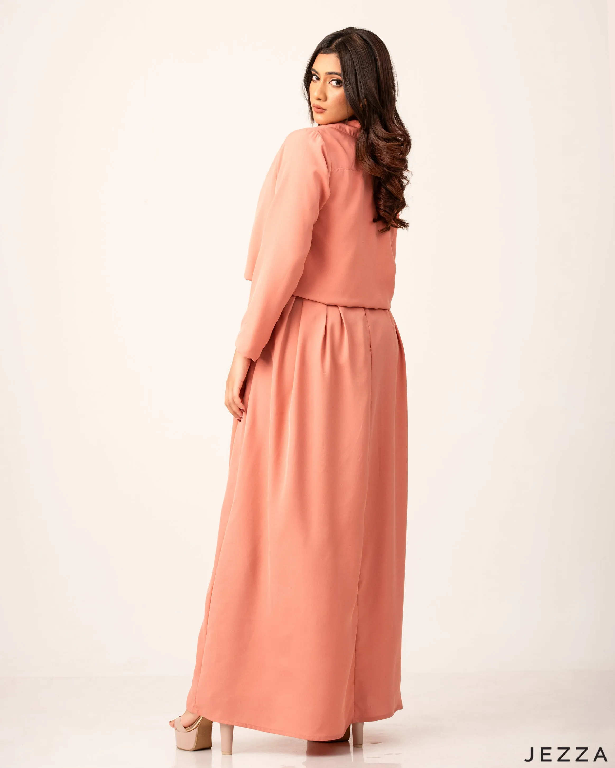 Chic Polyester Dress Jacket Set 58921