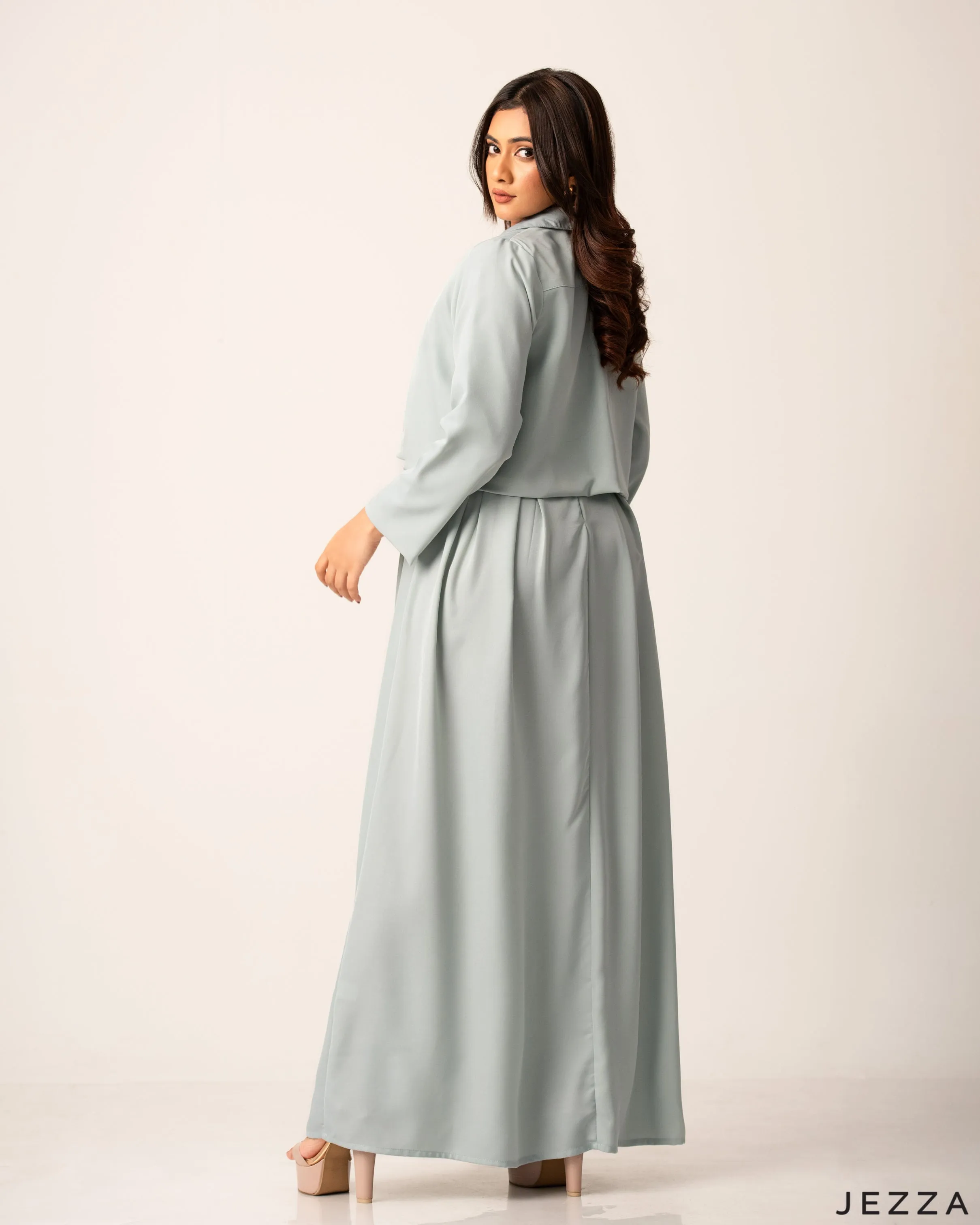 Chic Polyester Dress Jacket Set 58923