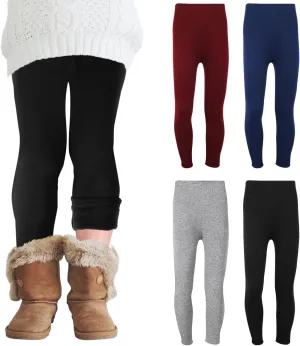 Chuarry Girls Winter Leggings Fleece Lined Warm Basic Pants Thick for Kid Toddler
