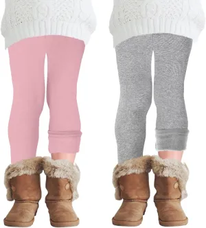 Chuarry Girls Winter Leggings Fleece Lined Warm Basic Pants Thick for Kid Toddler