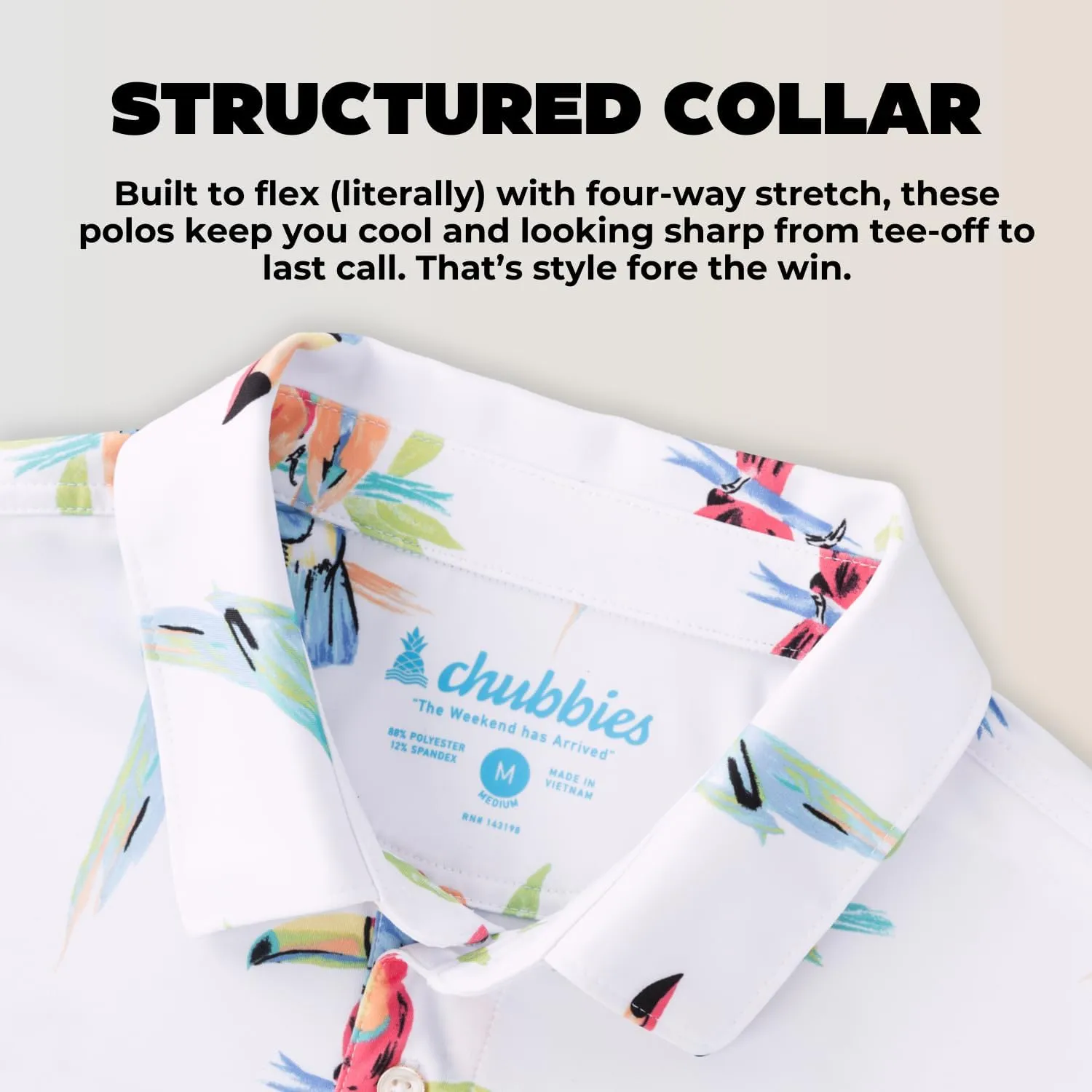 Chubbies Men's The Dude Where's Macaw (Performance Polo)
