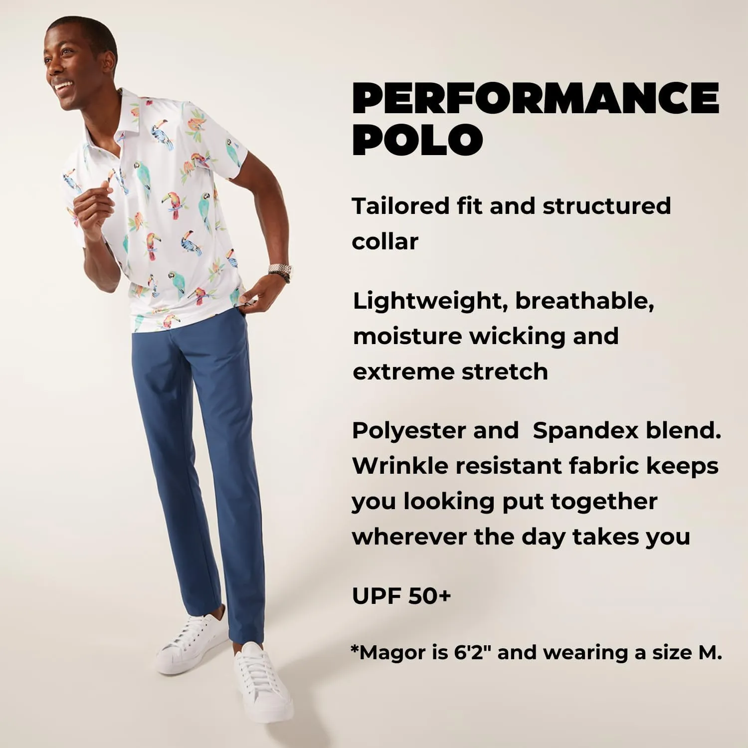 Chubbies Men's The Dude Where's Macaw (Performance Polo)