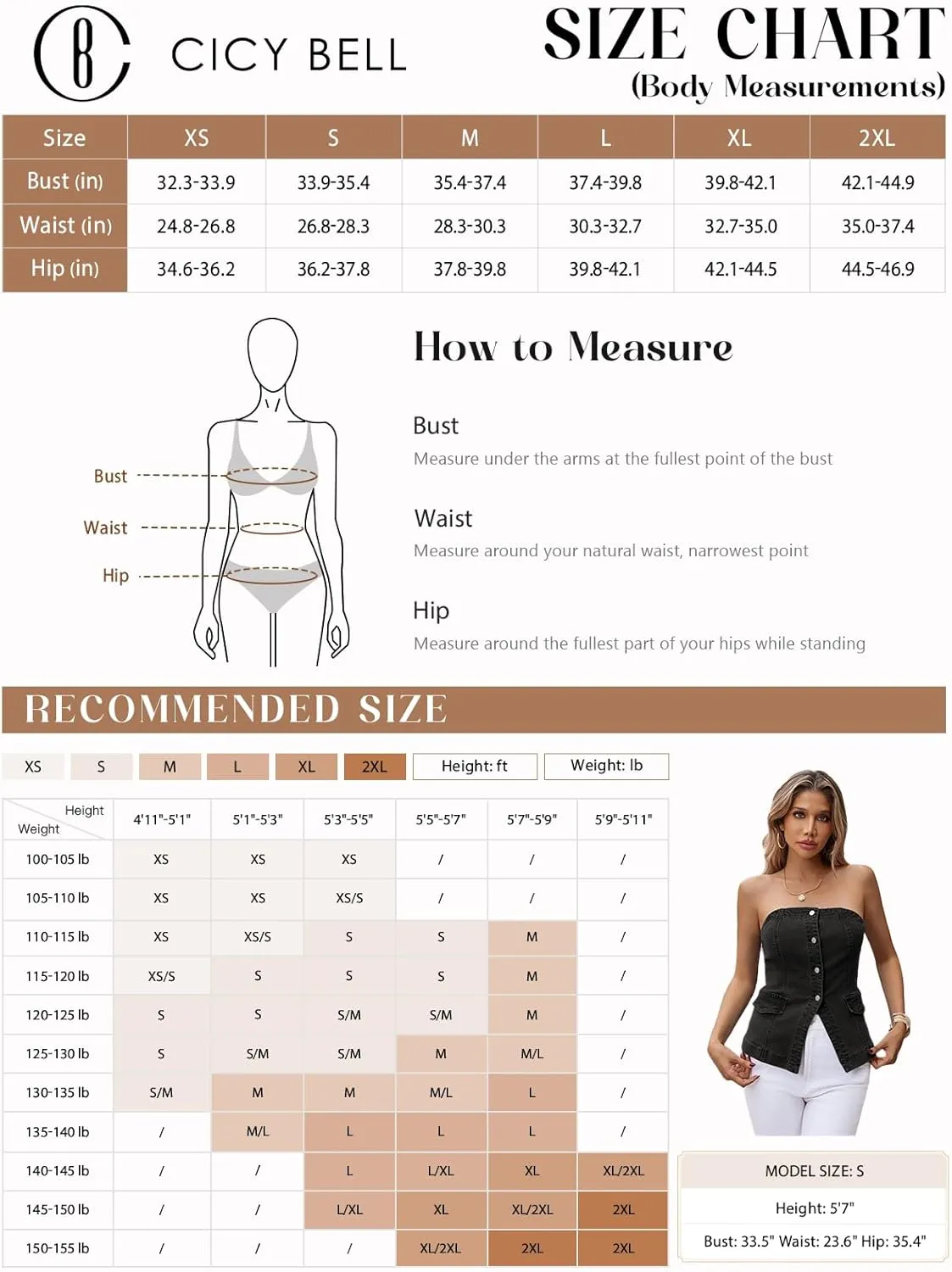 Cicy Bell Womens Strapless Denim Vest Summer Button Down Jean Tube Tops Y2k Going Out Fitted Bandeau Shirts Waistcoat