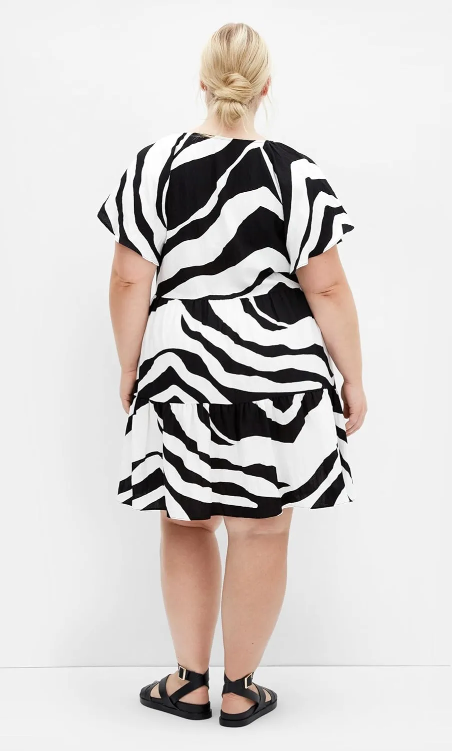 City Chic Women's Plus Size Frill Mini Print